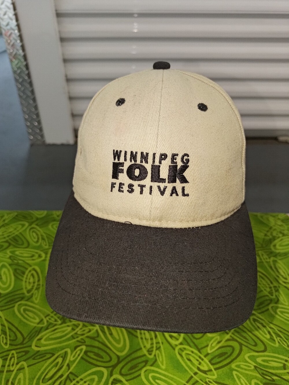Vtg Winnipeg Folk Festival Embroidered Strapback Cap Hat